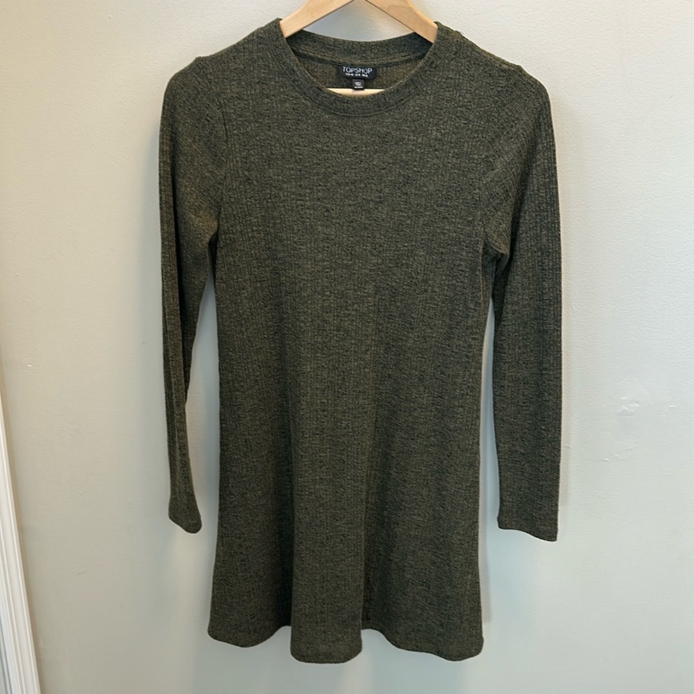 Topshop Pullover Sweater Dress Green women’s size 8
